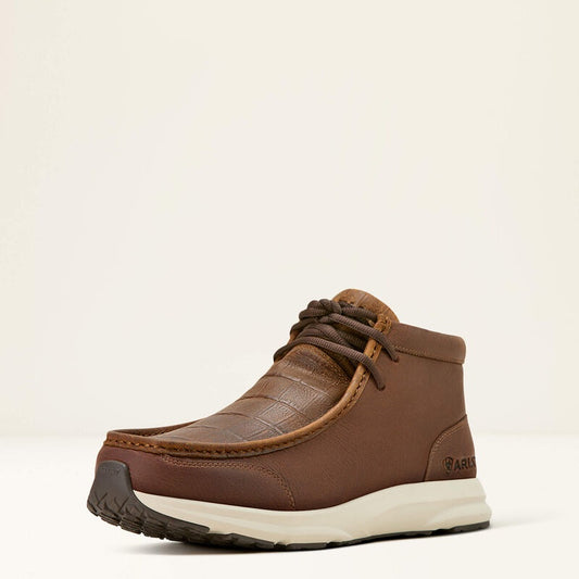 10061197 / ARIAT MEN’S SPITFIRE BROWN CROCODILE RUSTIC BROWN SHOES