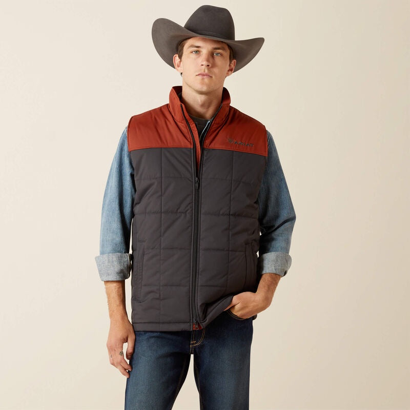 10062604 | ARIAT MEN'S CRIUS INSULATED VEST - SMOKED PAPRIKA/PHANTOM