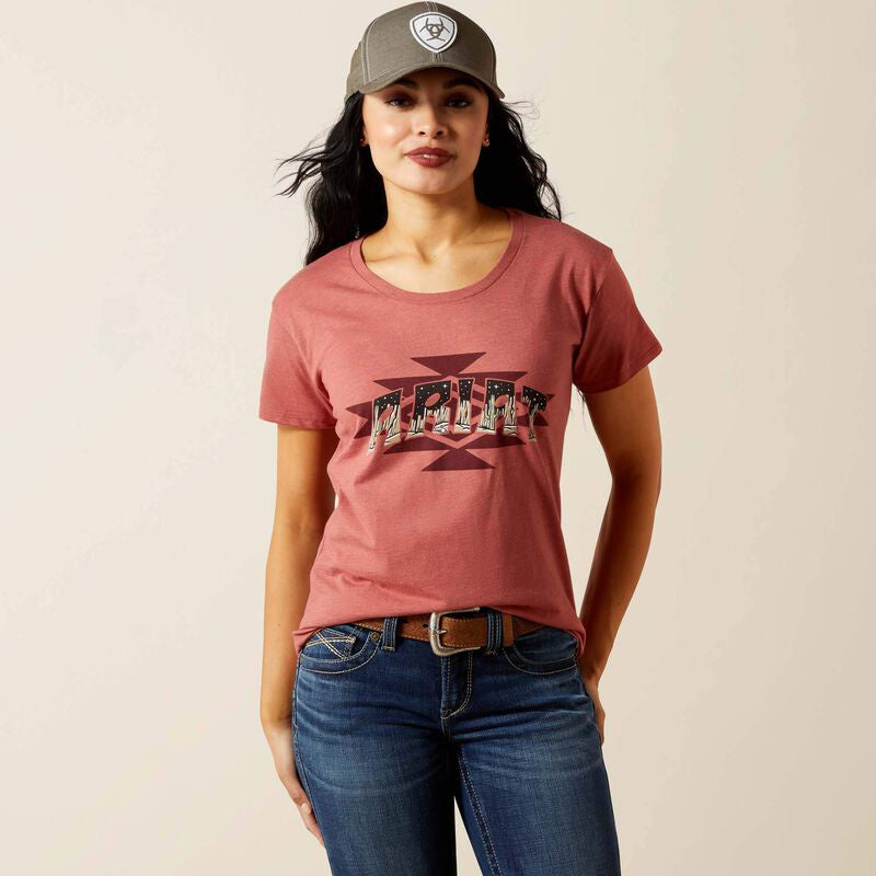 10063763 | ARIAT WOMEN'S SOUTHWEST LOGO LANDSCAPE SS T-SHIRT