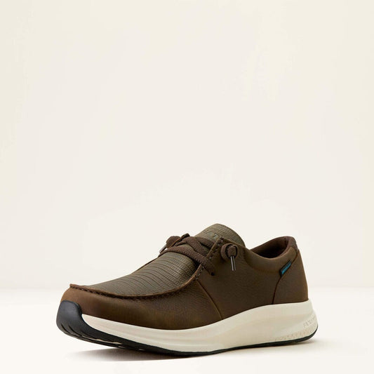 10063968 | ARIAT MEN'S BUCKEYE WATERPROOF CASUAL SHOE - DARK BROWN/BROWN LIZARD PRINT