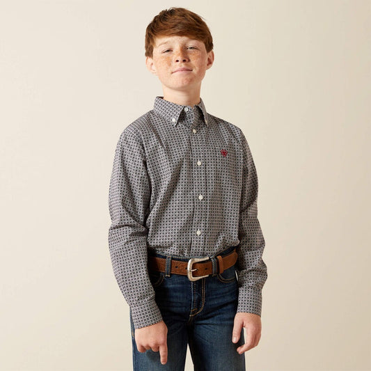 10065984 | ARIAT BOYS TOBIAS BLACK CLASSIC BUTTON UP SHIRT