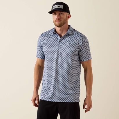 10071093 | ARIAT MEN'S WHITE MEDALLION FITTED POLO