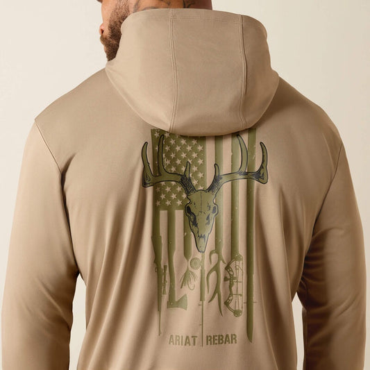 10071107 | ARIAT MEN’S REBAR SUNBLOCKER OUTDOOR HOODED CLASSIC FIT L/S T-SHIRT
