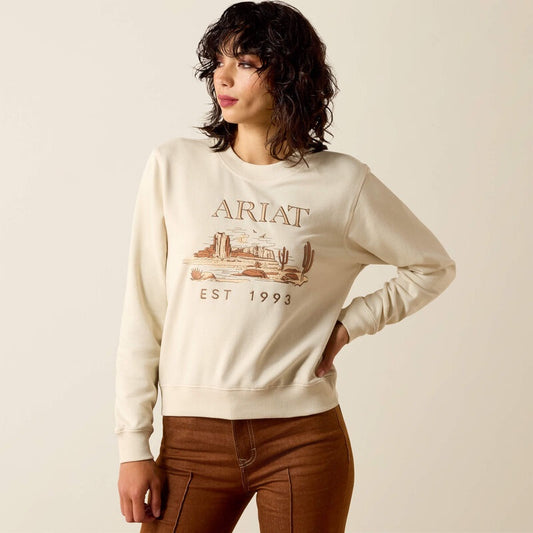 10071166 | ARIAT WOMEN'S DESSERT CREW SWEATSHIRT - SUMMER SAND