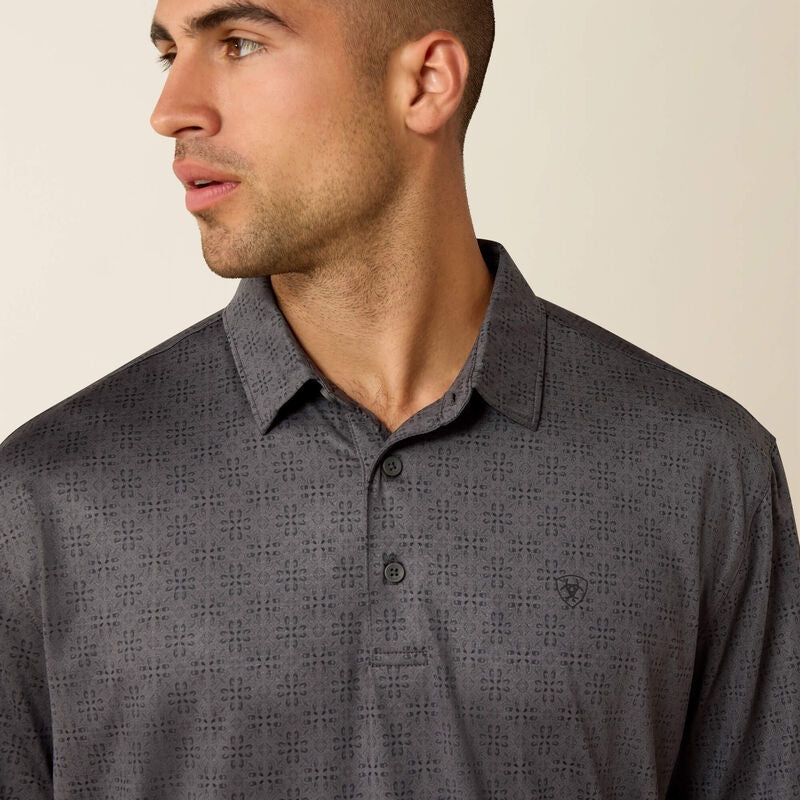 10071474 | ARIAT MEN'S 360 AIRFLOW POLO - GREY PINSTRIPE