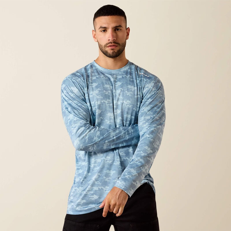 10071657 | ARIAT REBAR SUNBLOCKER PRINTED L/S T-SHIRT - DUSTY BLUE