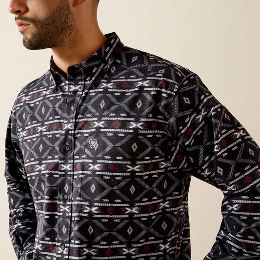 10071663 | ARIAT BLACK PRINTED 360 AIRFLOW LS MEN'S SHIRT