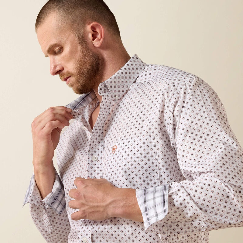 10071748 | ARIAT MENS WHITE WF LANDRY CLASSIC LS BD SHIRT