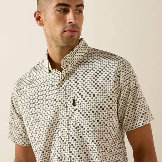 10072726 | ARIAT MEN'S  MACSEN MODERN FIT S/S SHIRT - PRISTINE DIAMOND POINTS