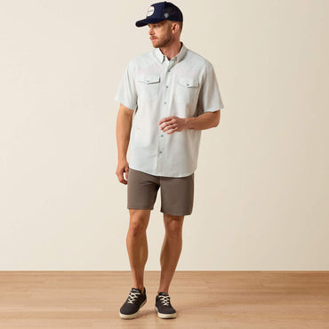 10073498 | ARIAT MENS AQUA HEATHER VENTTEK SS SNAP SHIRT