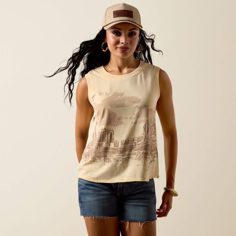 10073545 | ARIAT WOMEN'S DESERT VISTA TANK - CORNHUSK