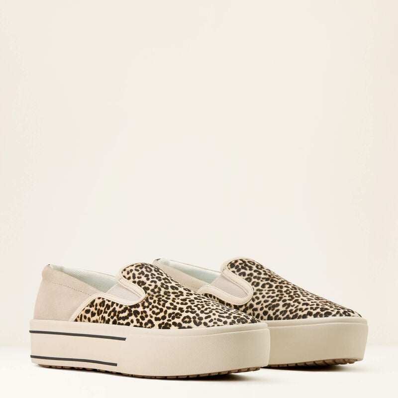 10074363 | ARIAT WOMENS SKYLAR SLIP ON CASUAL SHOE - CREAM CHEETAH HAIR