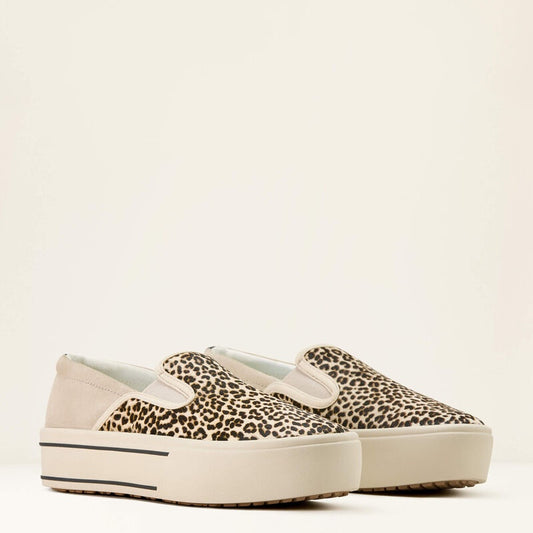 10074363 | ARIAT WOMENS SKYLAR SLIP ON CASUAL SHOE - CREAM CHEETAH HAIR