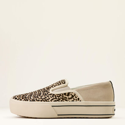 10074363 | ARIAT WOMENS SKYLAR SLIP ON CASUAL SHOE - CREAM CHEETAH HAIR
