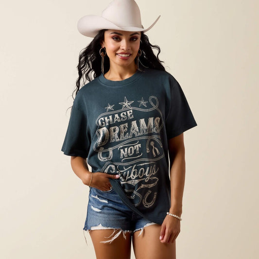 10078382 | ARIAT WOMEN'S CHASE DREAMS S/S T-SHIRT - MIDNIGHT NAVY