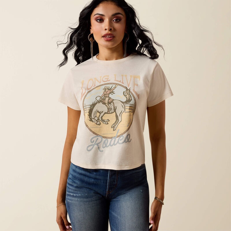 10078383 | ARIAT WOMEN'S LONG LIVE RODEO S/S T-SHIRT - NATURAL