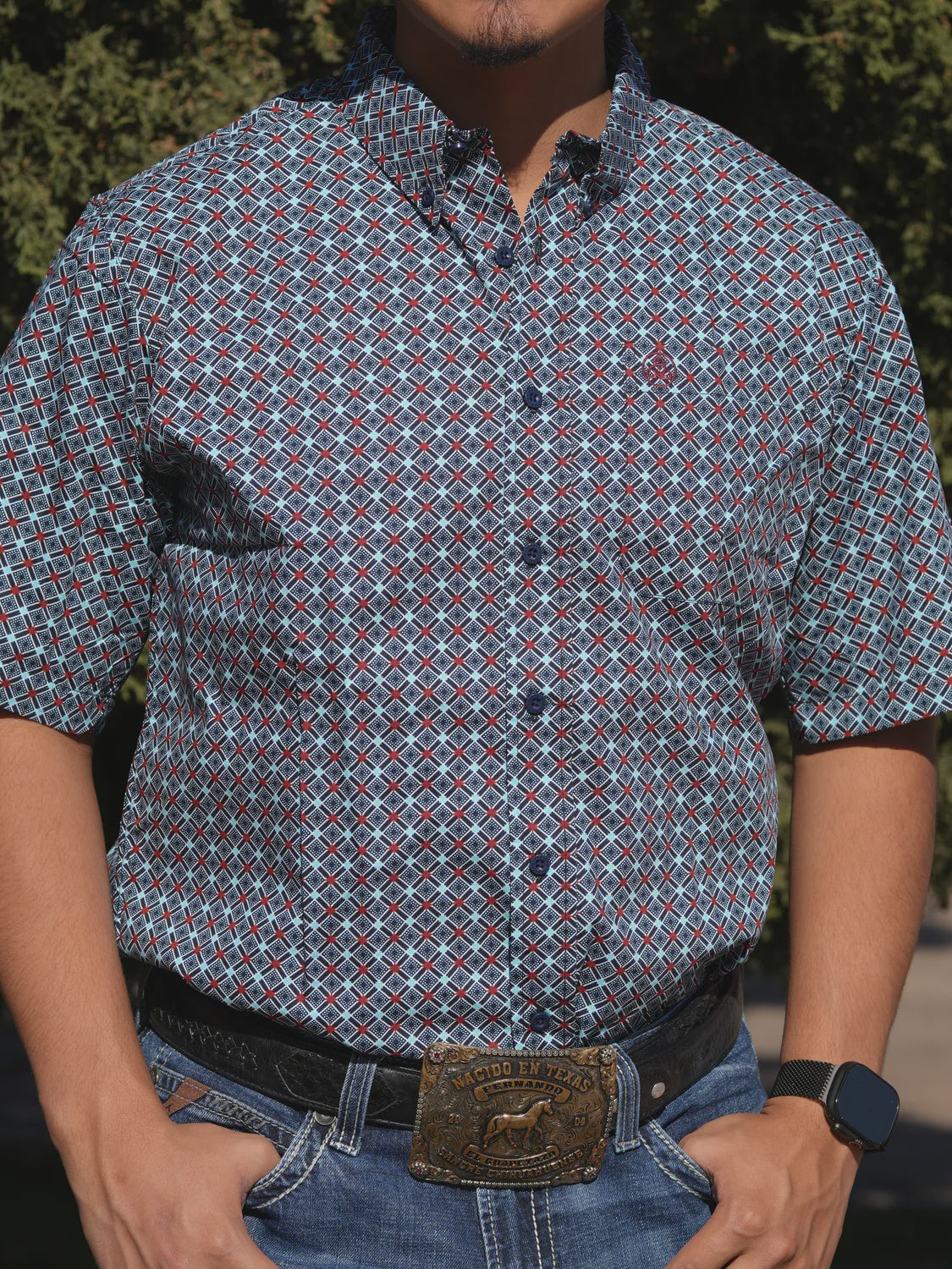 SKCL2023103 | CUEROLINE FIREWORK BLUE/RED S/S SHIRT