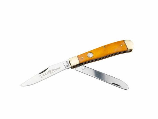 110835 | BOKER 2.0 TREEBRAND TRAPPER YELLOW BONE KNIFE