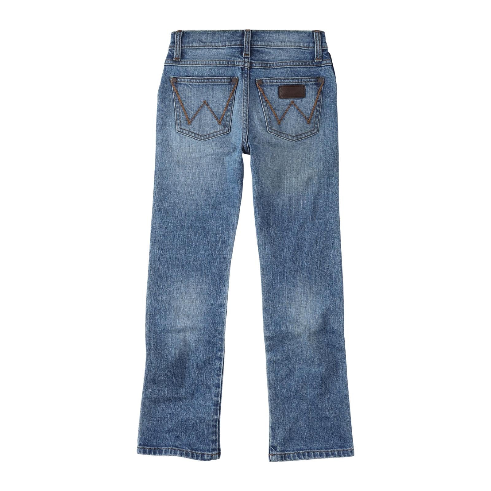 112335642-88BWZ | WRANGLER BOY'S RETRO SLIM STRAIGHT JEAN - ROUGH HOUSE BLUE