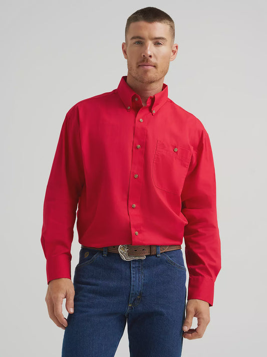 112345804 | WRANGLER MEN'S GEORGE STRAIT RED NATIONAL PATRIOT LS SHIRT