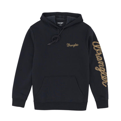 112365736 | WRANGLER MEN'S JET BLACK ROPE LOGO HOODIE