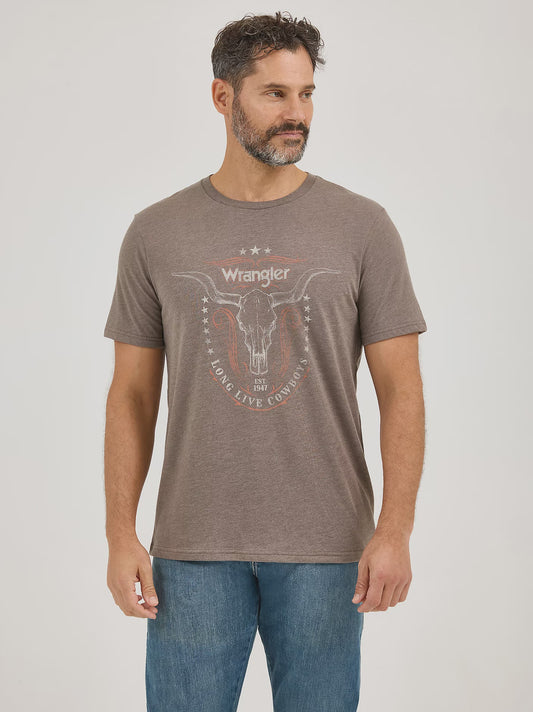 112368645 | WRANGLER MEN'S MOREL HEATHER LONGHORN S/S T-SHIRT