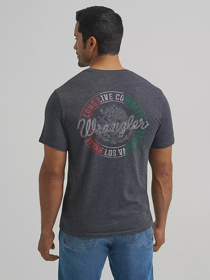112372808 | WRANGLER MEN'S VIVAN LOS VAQUEROS SS T-SHIRT - JET BLACK HEATHER