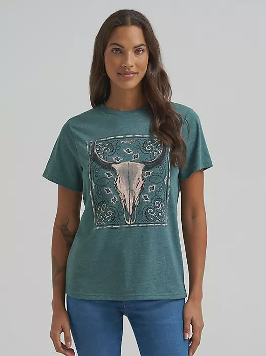 112372970 | WRANGLER WOMEN'S STEERHEAD REGULAR FIT S/S TEE