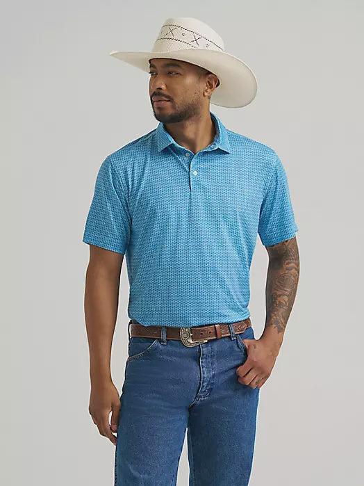 112375252 | WRANGLER MEN'S ALL TERRAIN GEAR PERFORMANCE POLO - AIRY BLUE