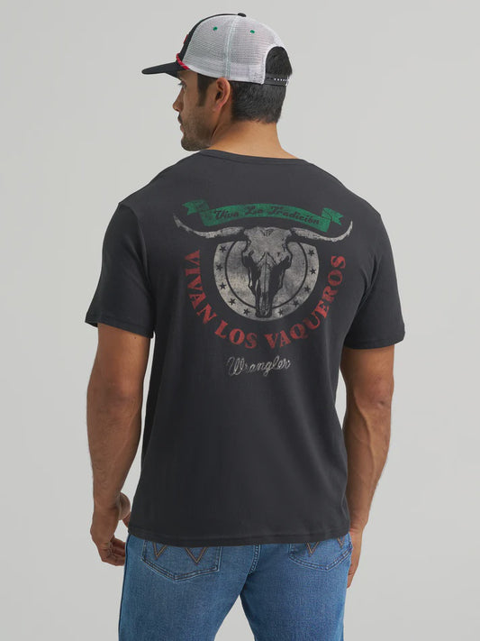 112375728 | WRANGLER MEN'S BLACK MEXICAN PHANTOM STEERHEAD S/S T-SHIRT
