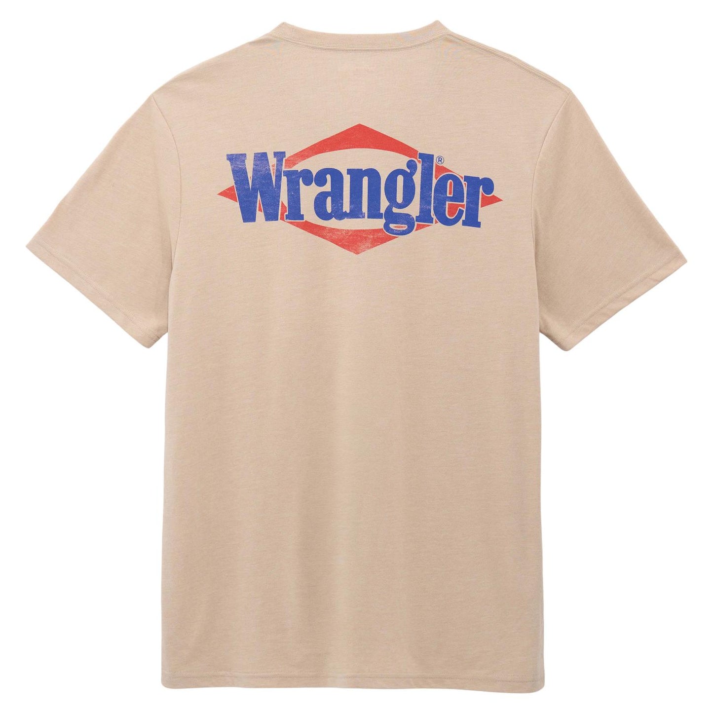 112375807 | WRANGLER MEN'S OXFORD HEATHER TAN BACK LOGO S/S T-SHIRT