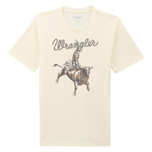 112375837 | WRANGLER BOY'S ANTIQUE WHITE HEATHER BULL RIDER S/S T-SHIRT