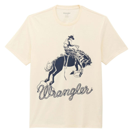112375843 | WRANGLER MEN'S ANTQUE WHITE BRONC REGULAR FIT S/S T-SHIRT