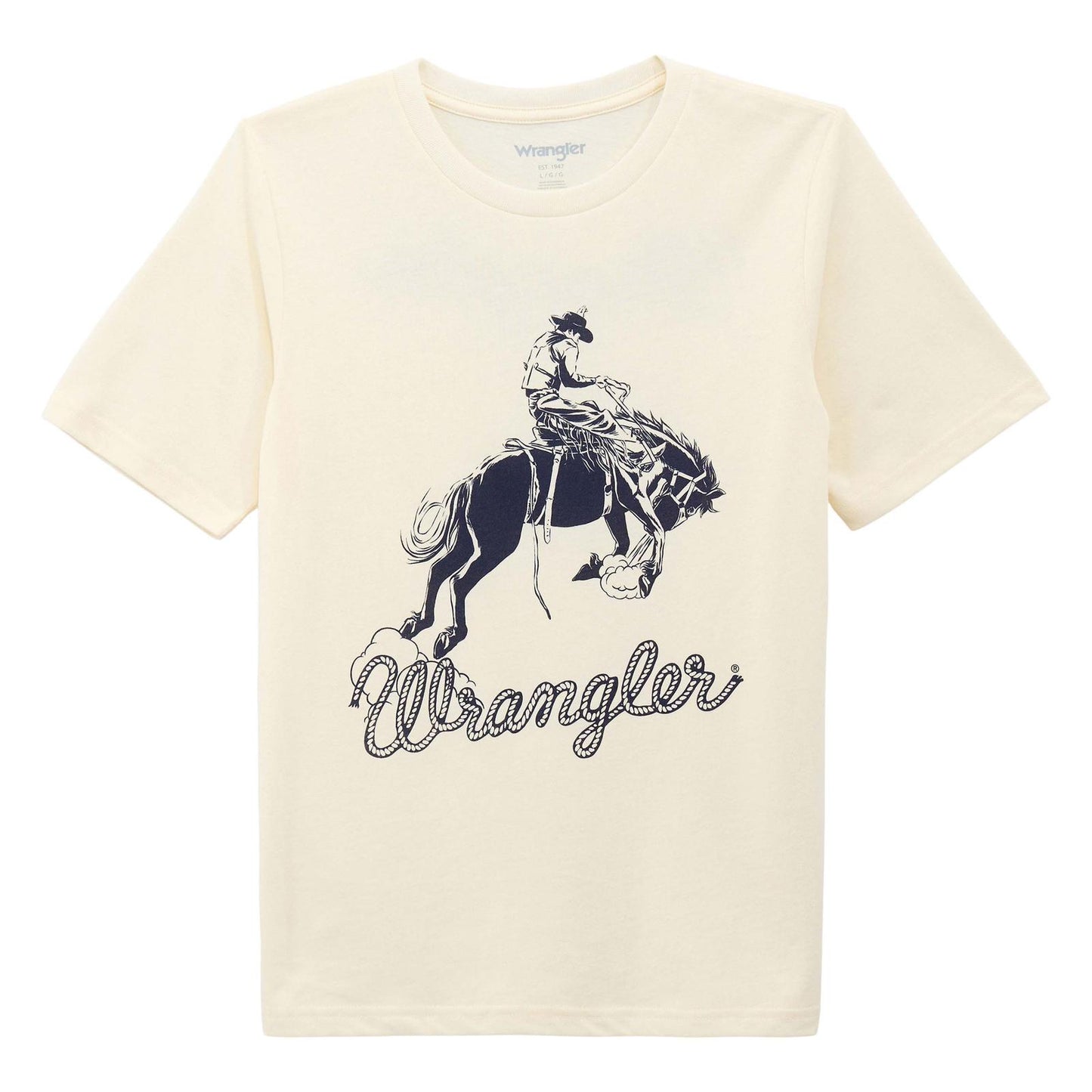 112375845 | WRANGLER BOY'S ANTIQUE WHITE BRONC S/S T-SHIRT