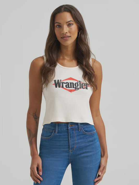 112375857 | WRANGLER WOMEN'S SLIM CROP TANK TOP - WHISPER WHITE