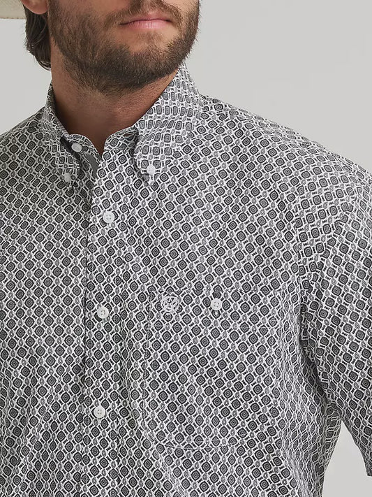 112379058 | WRANGLER MEN'S GEORGE STRAIT S/S ONE POCKET SHIRT - GREY MEDALLION