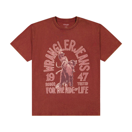 112384058 | WRANGLER WOMEN'S RETRO FOR THE RIDE GIRLFRIEND FIT S/S T-SHIRT - CABERNET