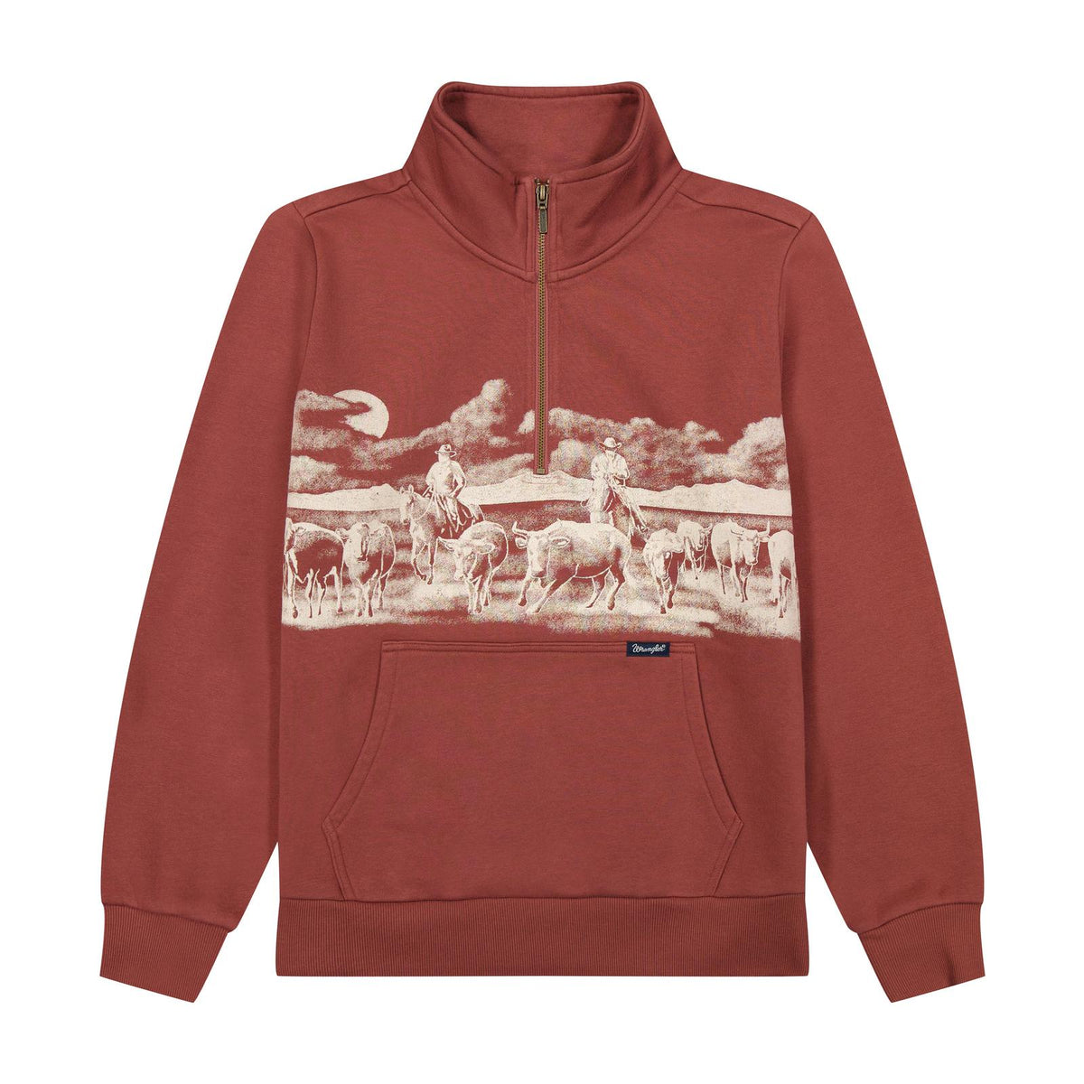 112385419 | WRANGLER WOMEN'S RETRO AMERICANA 1/4 ZIP SWEATSHIRT - ROSE