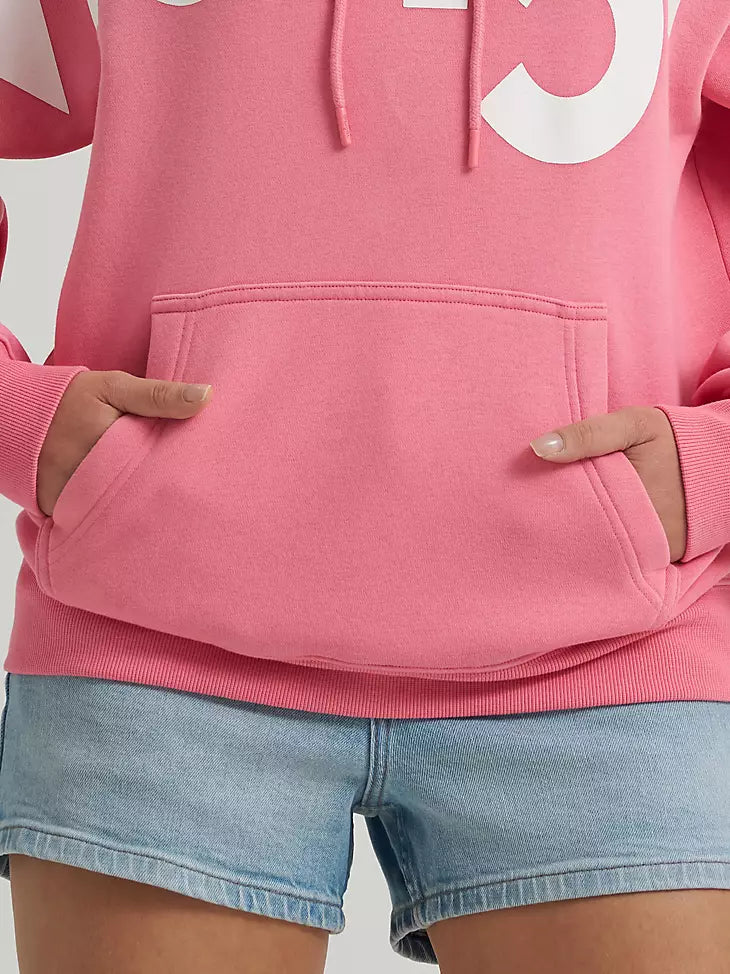 112374790 | WRANGLER WOMEN’S BOLD LOGO HOODIE - STRAWBERRY PINK
