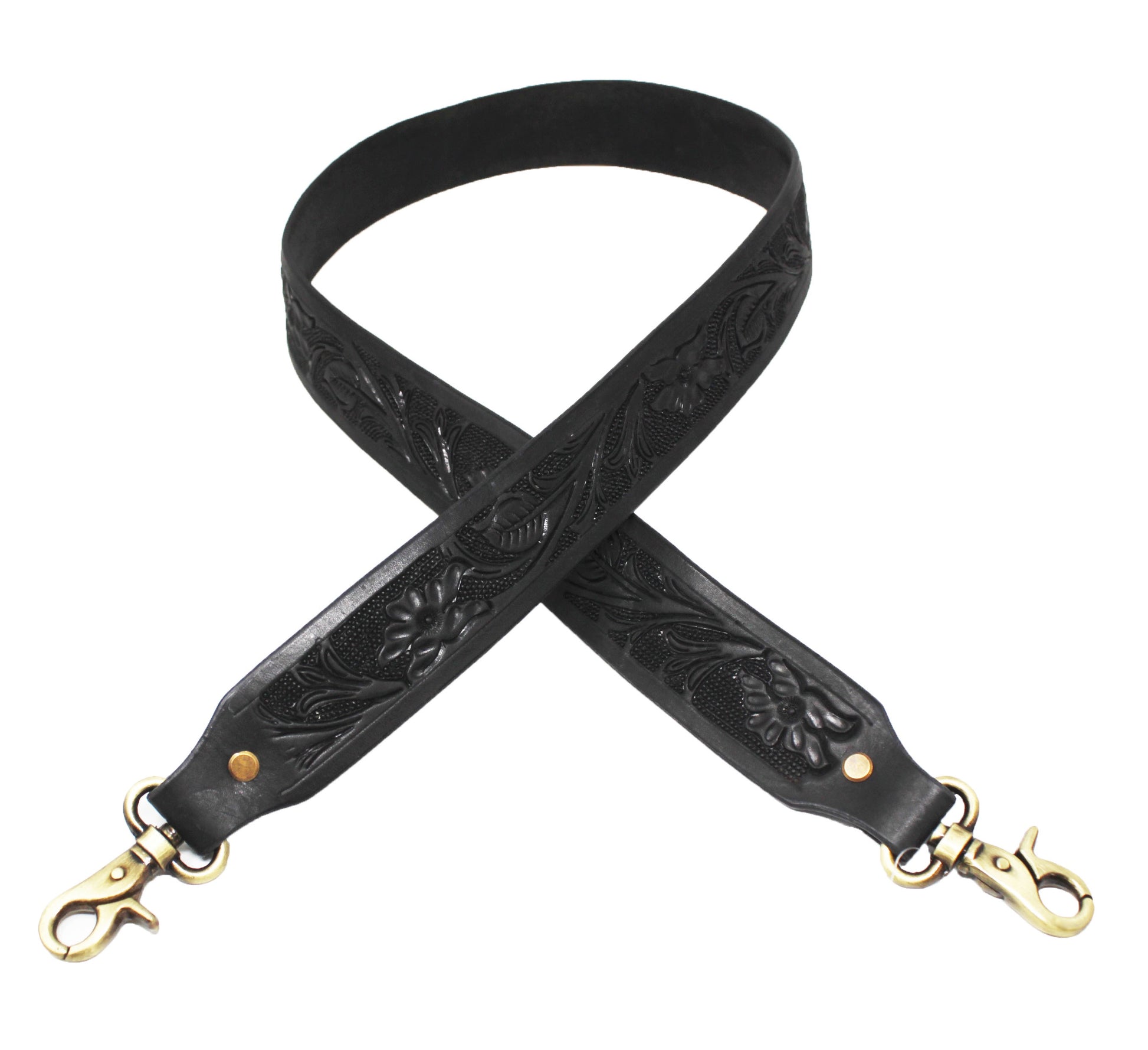 115RS26 | CHALLENGER BLACK TOOLED SHOULDER STRAP