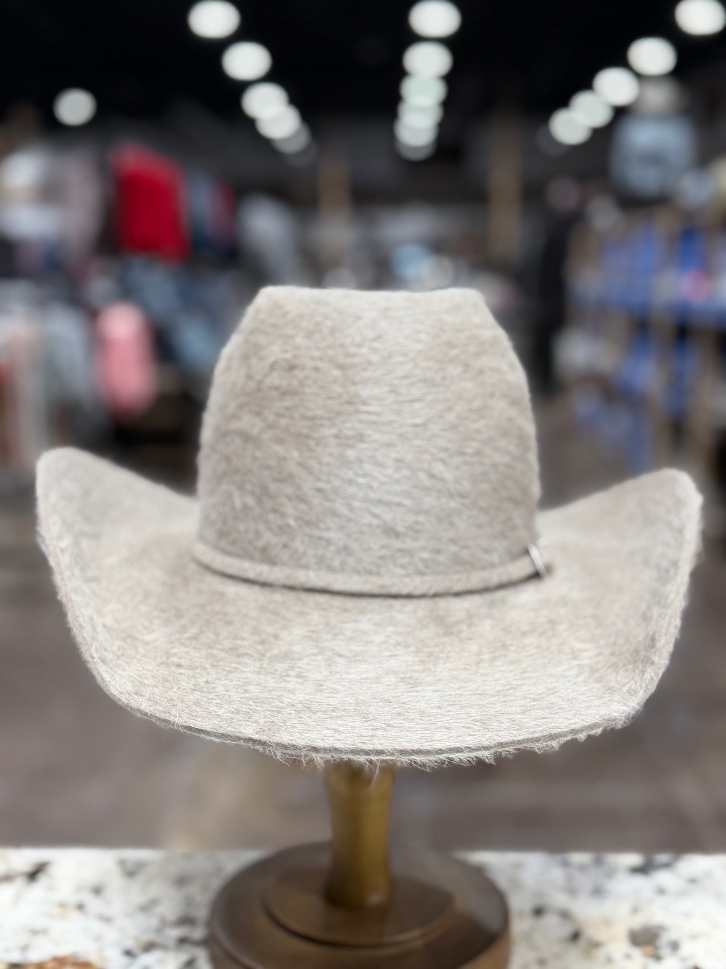 TACCHINOS FELT 10X GRIZZLY NATURAL OPEN CROWN 4 1/2 INCH BRIM