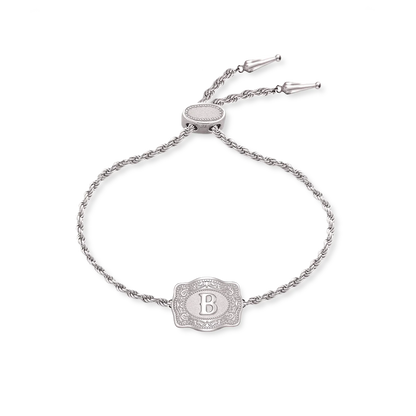 SPURWEST SILVER ULTRA-MINI BUCKLE "INITIAL" BRACELET