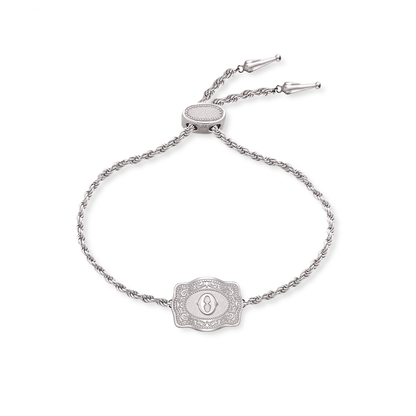 SPURWEST SILVER ULTRA-MINI BUCKLE "INITIAL" BRACELET