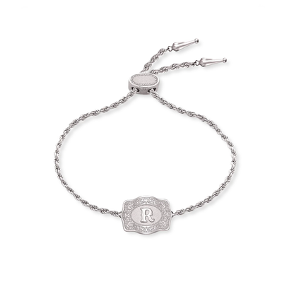 SPURWEST SILVER ULTRA-MINI BUCKLE "INITIAL" BRACELET