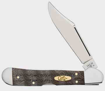 14010 | CASE KNIVES - SMOOTH BLACK CURLY OAK WOOD MINI COPPERLOCK KNIFE