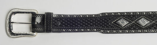 1612 | COWBOY CHROME MEN'S BLACK DIAMOND CONCHOS BELT