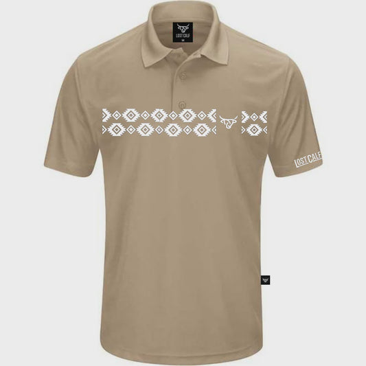 LOST CALF AZTEC POLO - KHAKI