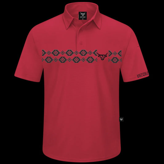 LOST CALF AZTEC POLO RED