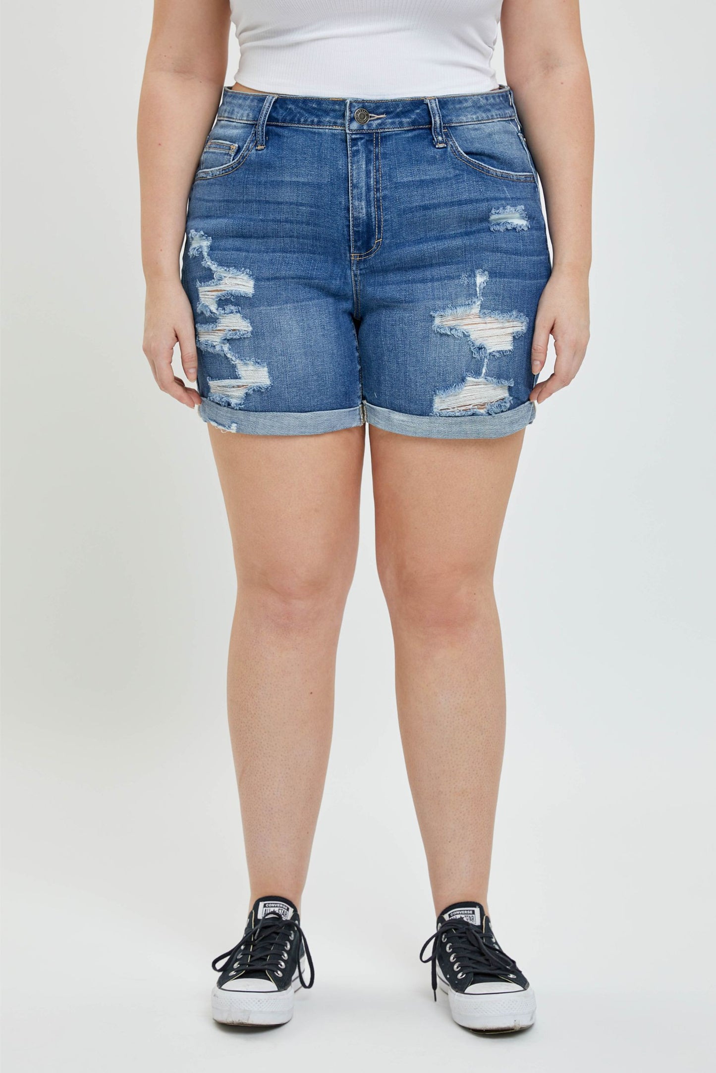 WV47903BF-MDP 332 | WOMENS PLUS HIGH RISE SHORTS