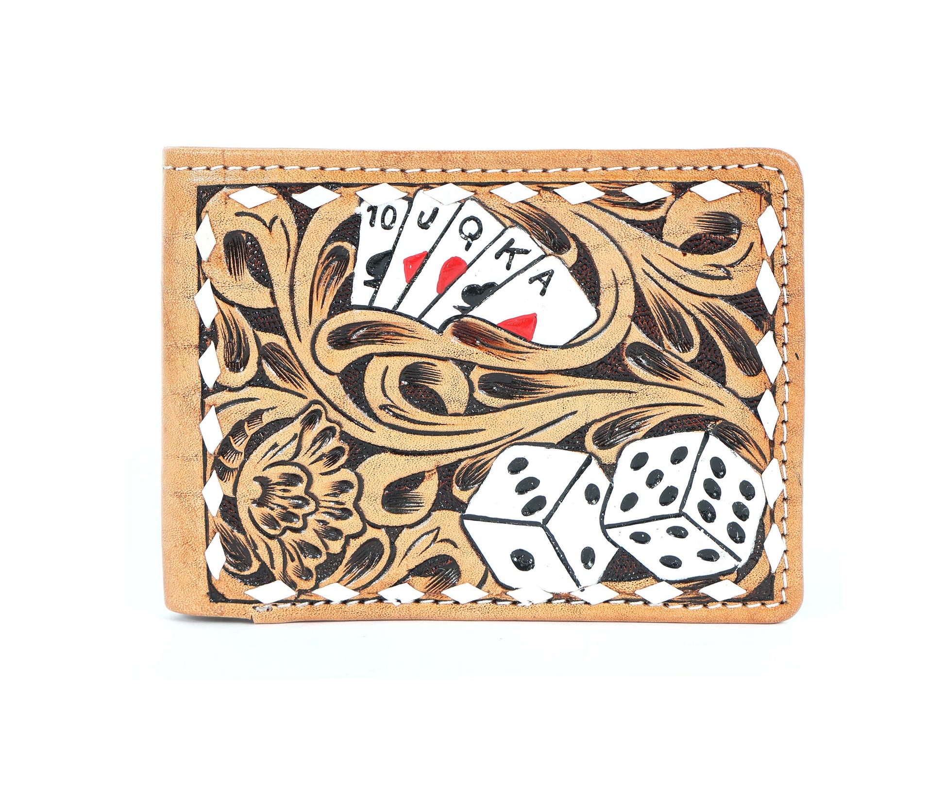 18FKW080TNB | CHALLENGER BELT MEN'S POKER HAND & DICE BIFOLD WALLET